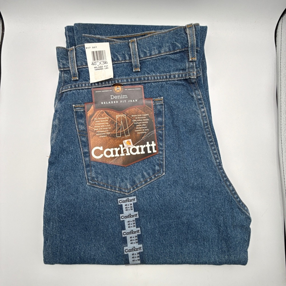 Carhartt Relaxed Fit Tapered Leg Denim Jeans Mens 40X36 B17‎ DST NWT NOS